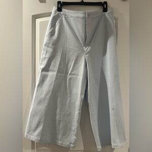 BCBGeneration Light Blue Cropped Wide-Leg Pants NWT
